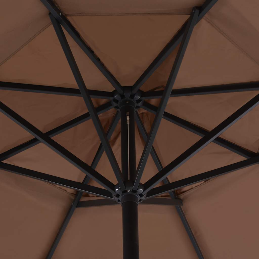Parasol vidaxl avec poteau en aluminium 500 cm taupe
