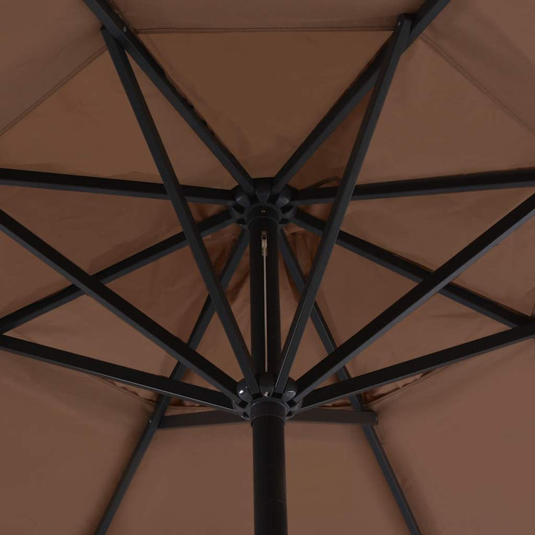 Parasol vidaxl avec poteau en aluminium 500 cm taupe
