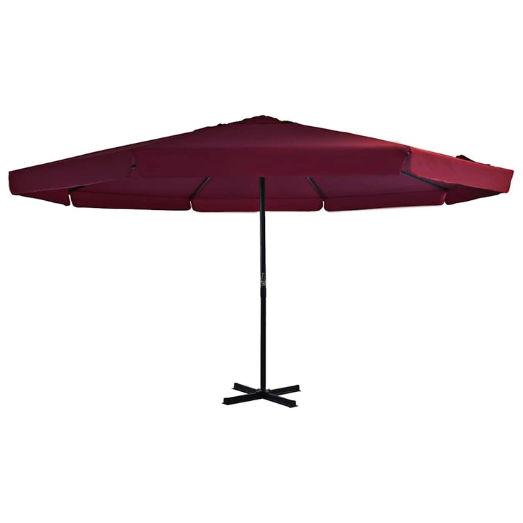 Parasol vidaxl avec poteau en aluminium 500 cm Bordeaux rouge