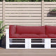 Coussins de palette vidaxl 3 st tissu rouge