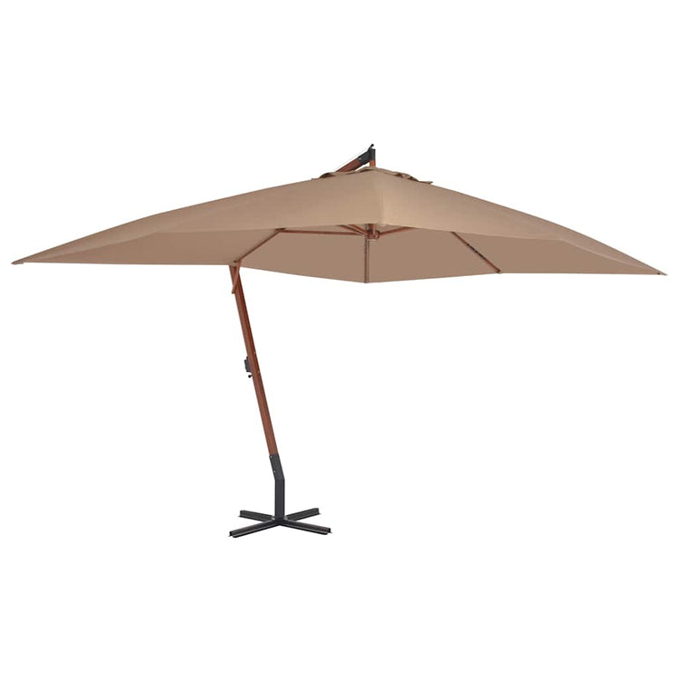 Vidaxx parasol flottant avec mât en bois 400x300 cm taupe