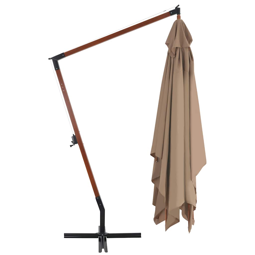 Vidaxx parasol flottant avec mât en bois 400x300 cm taupe