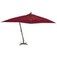 Vidaxl Parasol flottant avec poteau en bois 400x300 cm rouge borgogne