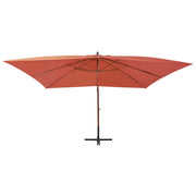 Vidaxl Parasol flottant avec poteau en bois 400x300 cm en terre cuite -colored - afbeelding 2