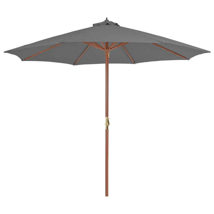 Vidaxl parasol avec poteau en bois 300 cm anthracite