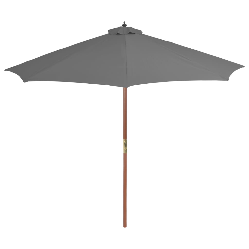 Vidaxl parasol avec poteau en bois 300 cm anthracite