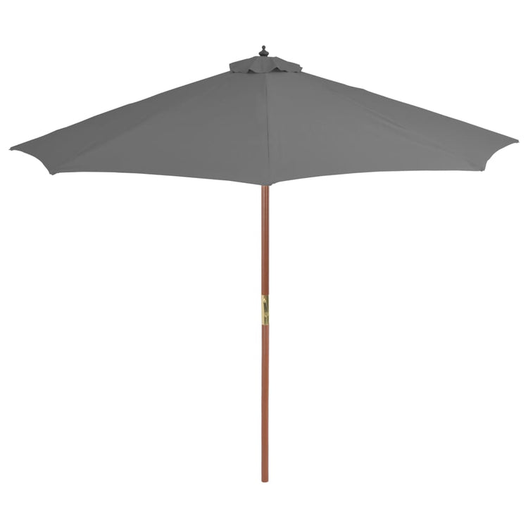 Vidaxl parasol avec poteau en bois 300 cm anthracite