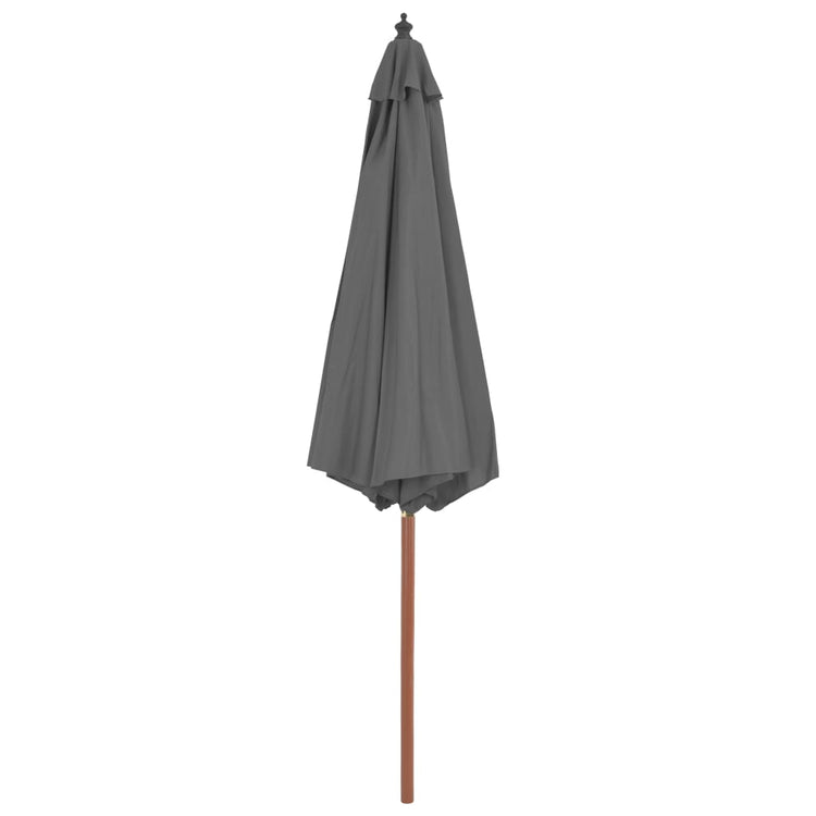 Vidaxl parasol avec poteau en bois 300 cm anthracite