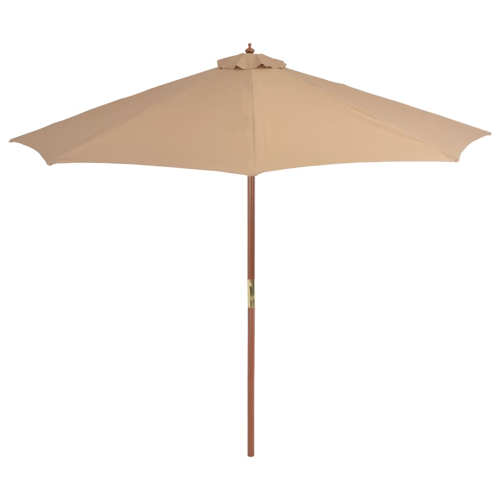 Parasol vidaxl avec pôle en bois 300 cm taupe