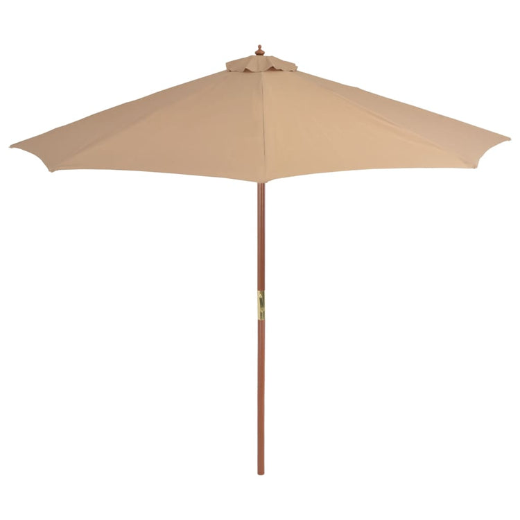 Parasol vidaxl avec pôle en bois 300 cm taupe