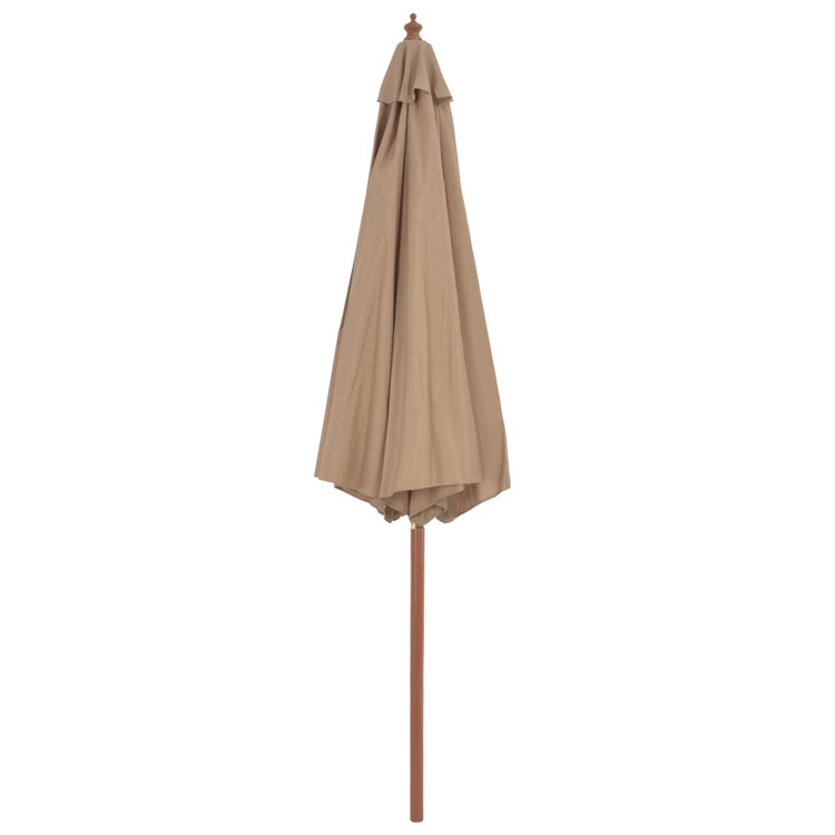 Parasol vidaxl avec pôle en bois 300 cm taupe