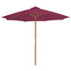 Parasol vidaxl avec poteau en bois 300 cm Bordeaux rouge