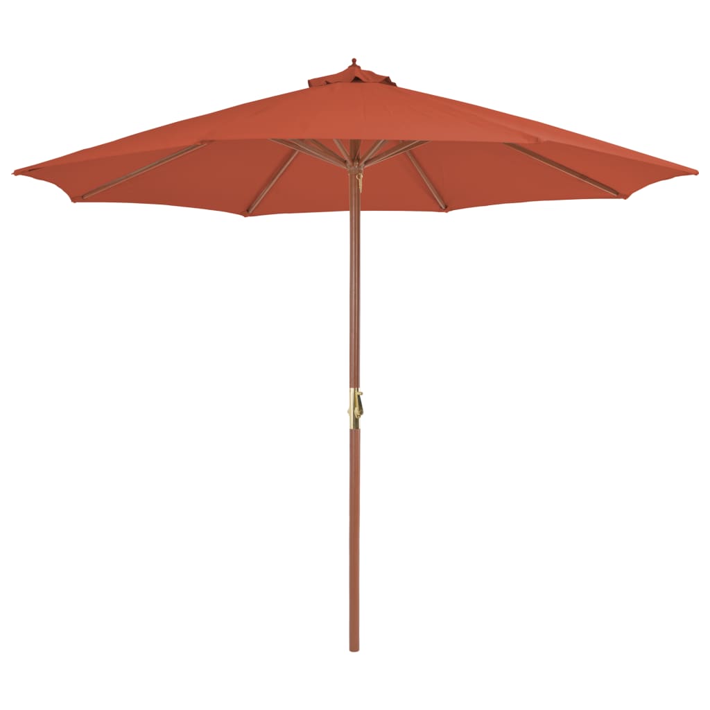 Parasol vidaxl avec pôle en bois 300 cm terre casse