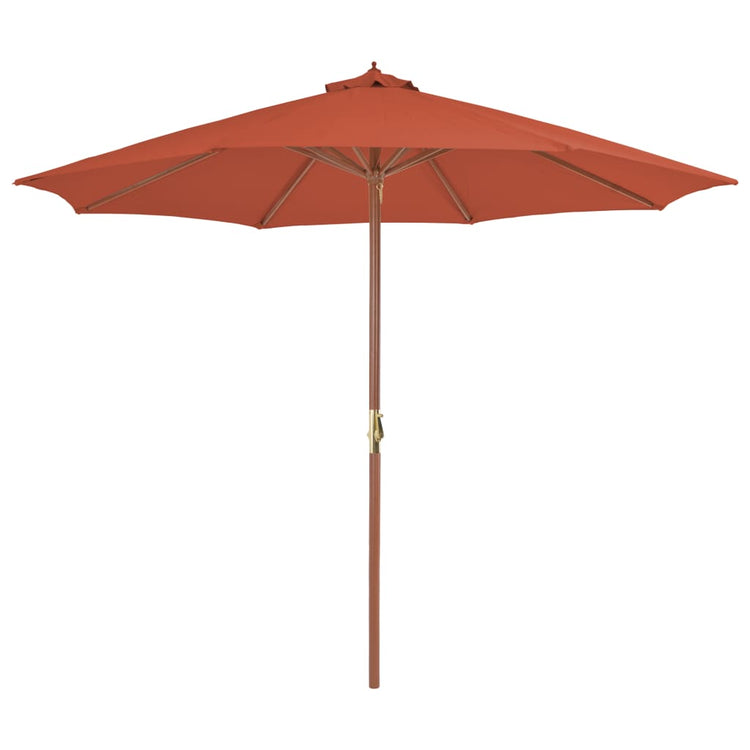 Parasol vidaxl avec pôle en bois 300 cm terre casse