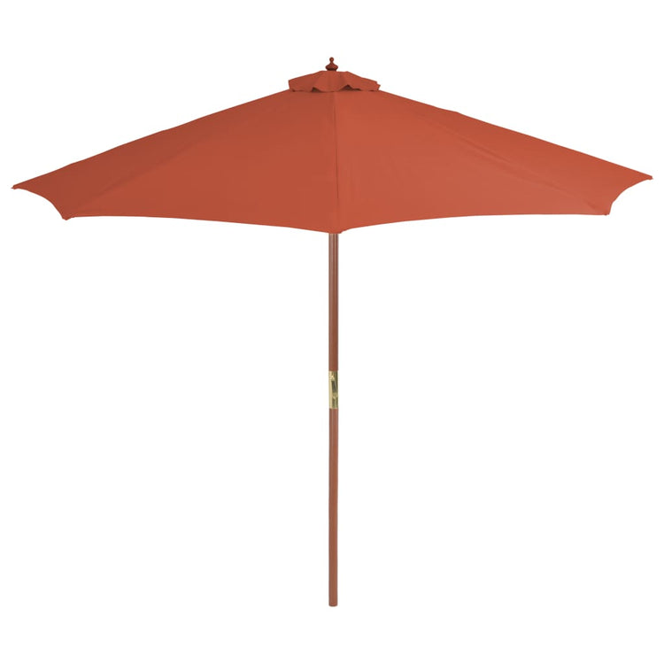 Parasol vidaxl avec pôle en bois 300 cm terre casse