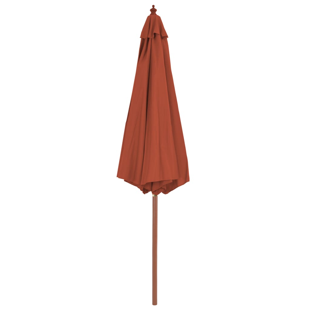 Parasol vidaxl avec pôle en bois 300 cm terre casse