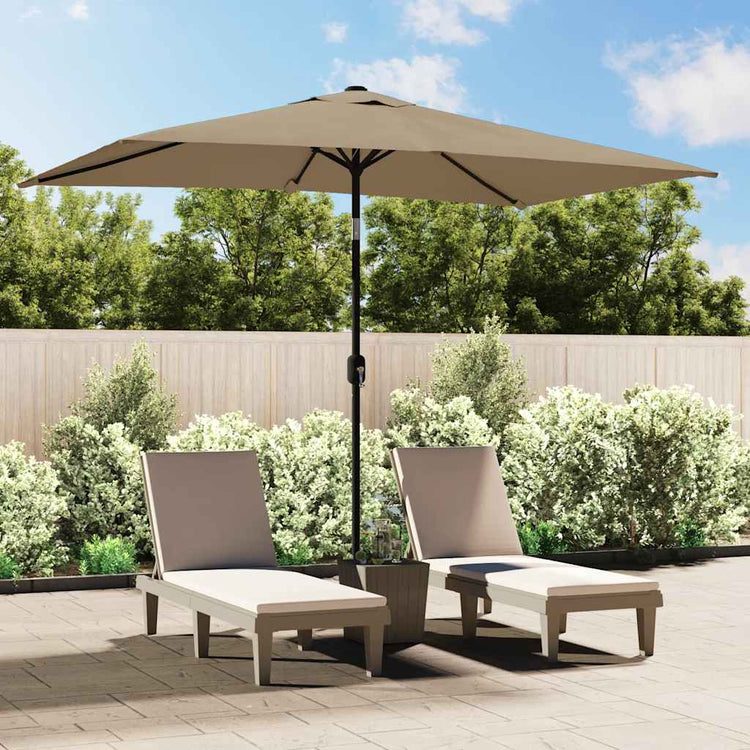 Parasol vidaxl avec pôle métallique 300x200 cm taupe