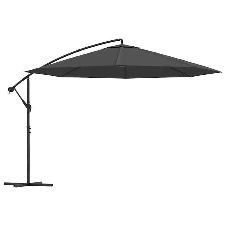 Vidaxl Parasol flottant avec poteau en aluminium 350 cm anthracite -colored