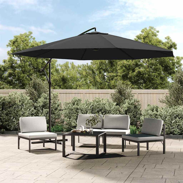 Vidaxl Parasol flottant avec poteau en aluminium 350 cm anthracite -colored