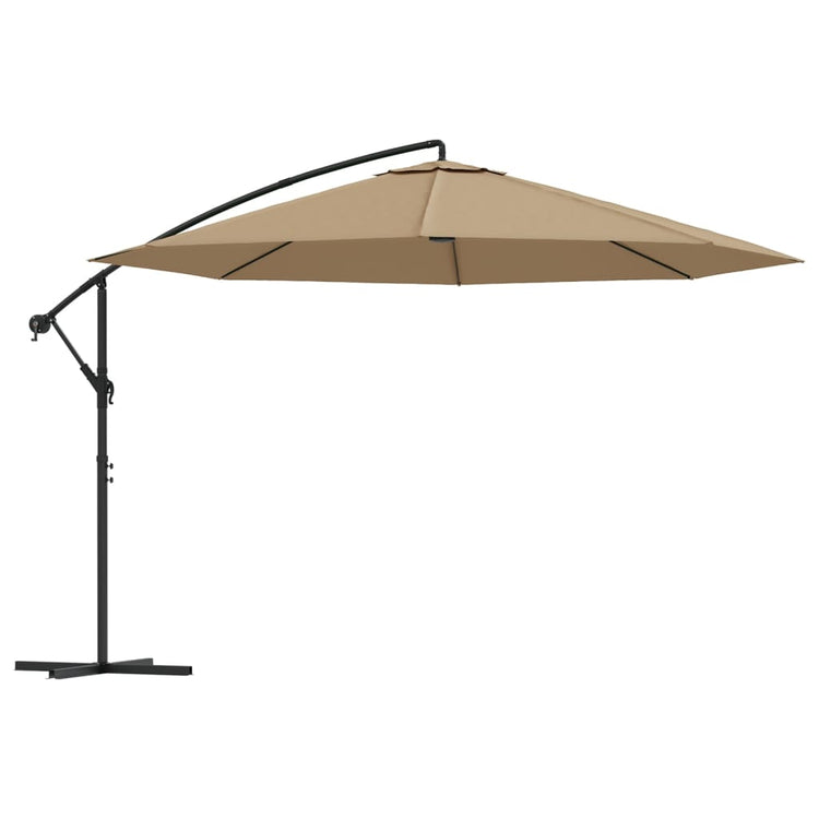 Vidaxl Parasol flottant avec poteau en aluminium 350 cm taupe