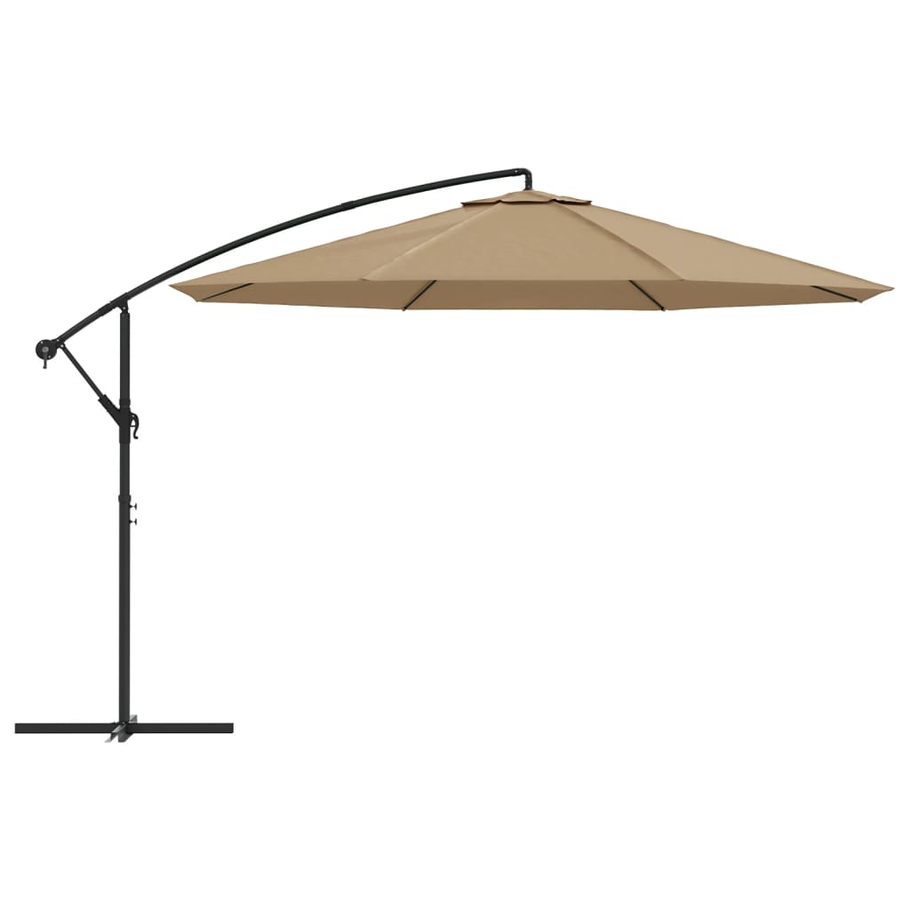 Vidaxl Parasol flottant avec poteau en aluminium 350 cm taupe