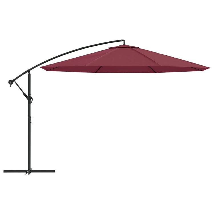 Vidaxl Parasol flottant avec poteau en aluminium 350 cm rouge bordeaux