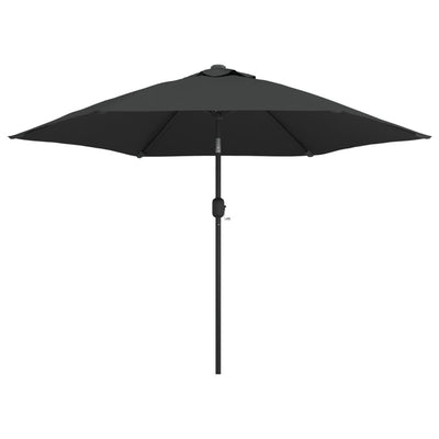 Parasol vidaxl avec éclairage LED et poteau en acier 300 cm anthracite