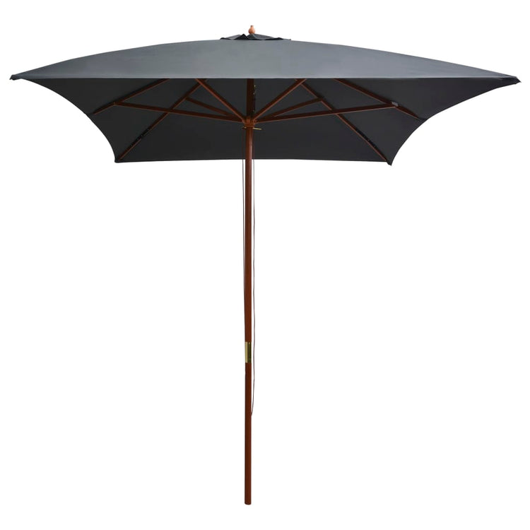 Parasol Vidaxl avec mât en bois 200x300 cm anthracite