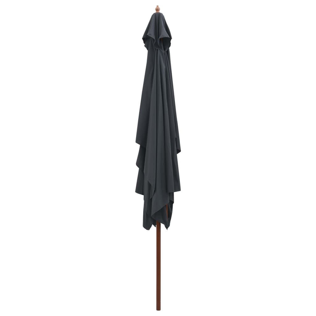 Parasol Vidaxl avec mât en bois 200x300 cm anthracite