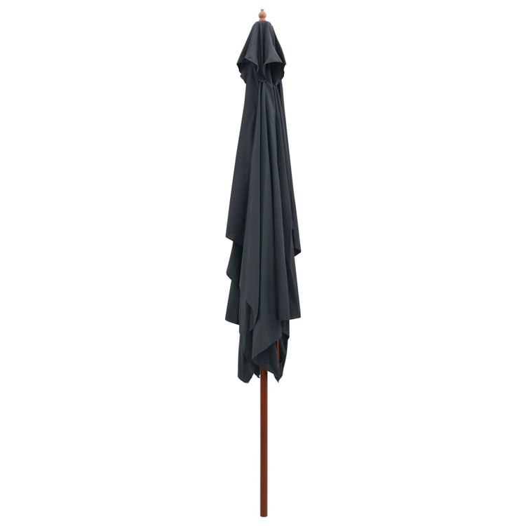 Parasol Vidaxl avec mât en bois 200x300 cm anthracite