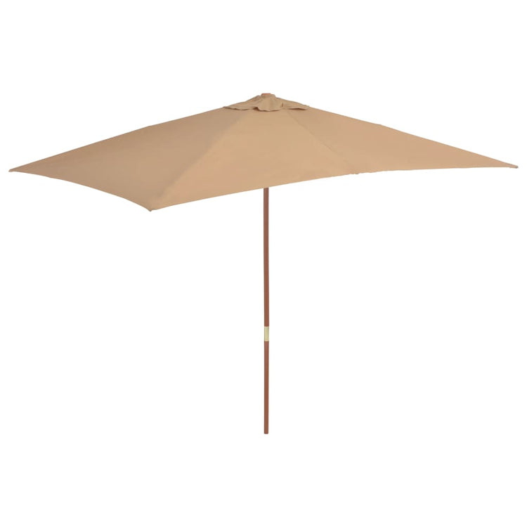 Vidaxl parasol avec poteau en bois 200x300 cm taupe
