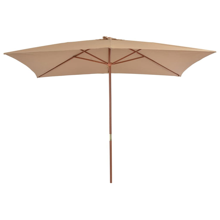 Vidaxl parasol avec poteau en bois 200x300 cm taupe
