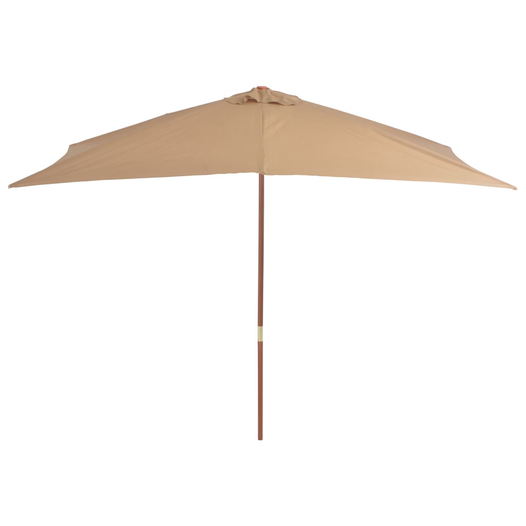 Vidaxl parasol avec poteau en bois 200x300 cm taupe