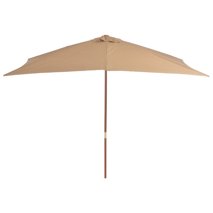 Vidaxl parasol avec poteau en bois 200x300 cm taupe