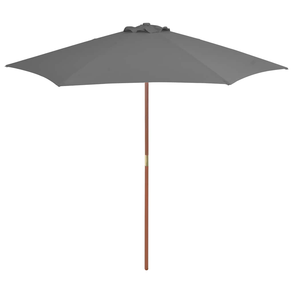 Vidaxl parasol avec poteau en bois 270 cm anthracite