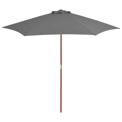 Vidaxl parasol avec poteau en bois 270 cm anthracite