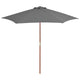 Vidaxl parasol avec poteau en bois 270 cm anthracite