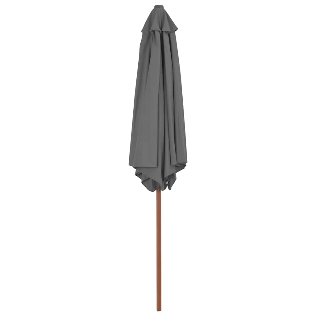 Vidaxl parasol avec poteau en bois 270 cm anthracite