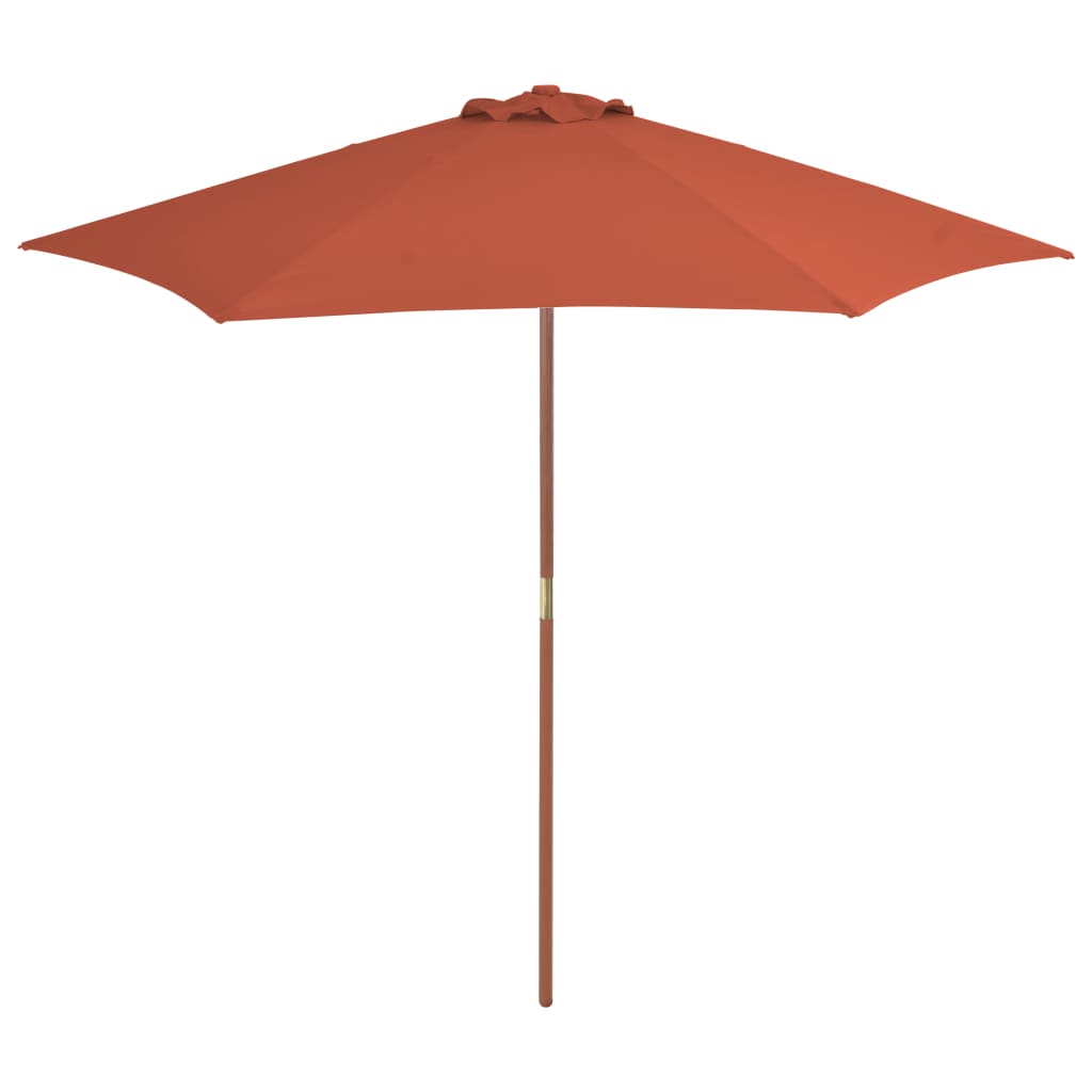 Parasol vidaxl avec pôle en bois 270 cm terre casse