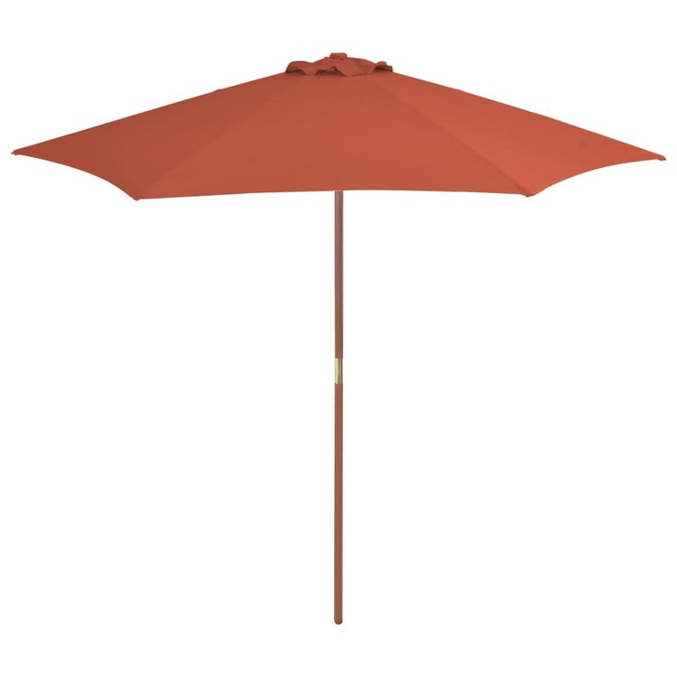 Parasol vidaxl avec pôle en bois 270 cm terre casse