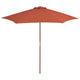 Parasol vidaxl avec pôle en bois 270 cm terre casse