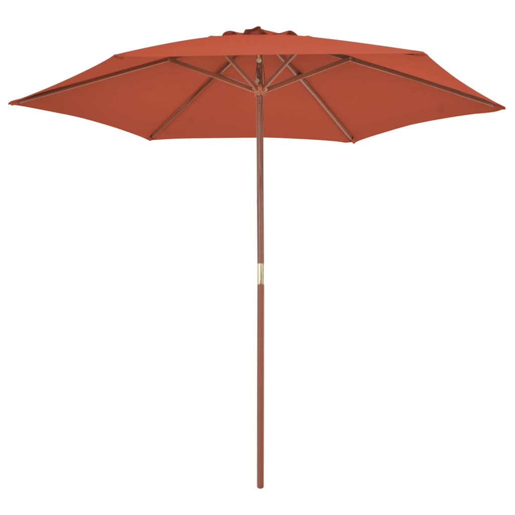 Parasol vidaxl avec pôle en bois 270 cm terre casse