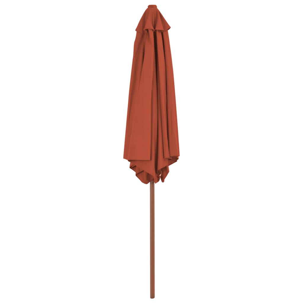 Parasol vidaxl avec pôle en bois 270 cm terre casse