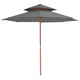 Vidaxl parasol double pourprek avec poteau en bois 270 cm anthracite