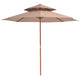 Vidaxl Parasol Double Decker avec poteau en bois 270 cm taupe
