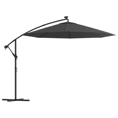 Vidaxl Parasol flottant avec un éclairage LED Polaire en acier 300 cm anthracite