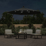 Vidaxl Parasol flottant avec un éclairage LED Polaire en acier 300 cm anthracite - afbeelding 3