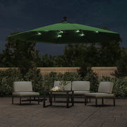 Vidaxl Parasol flottant avec éclairage LED et poteau métallique 350 cm vert - afbeelding 3