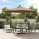 Vidaxl Parasol flottant avec éclairage LED et pôle métallique 350 cm taupe