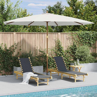 Parasol vidaxl avec poteau en bois 350 cm de sable blanc